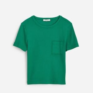 NWT Garment Dyed Ribbed Crewneck Pocket Tee